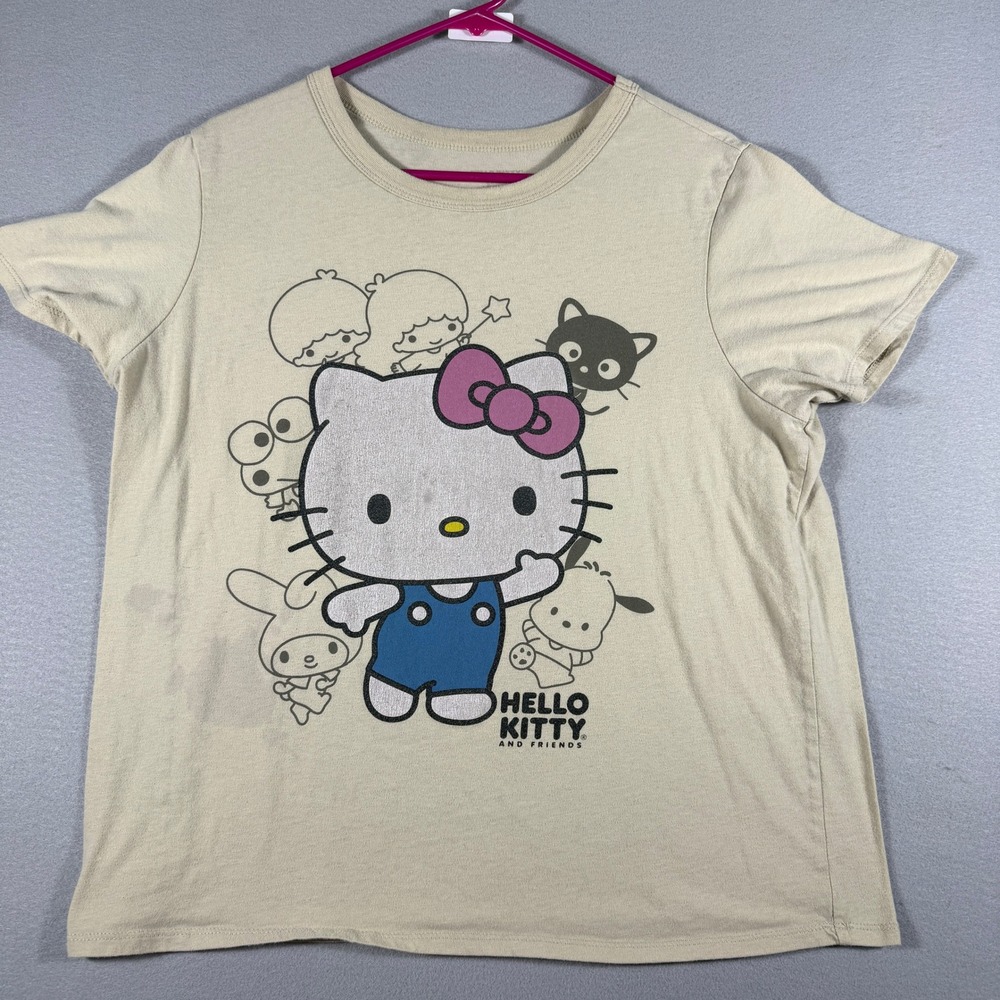 Sanrio Hello Kitty and Friends Graphic Tee Tan Short Sleeve XL